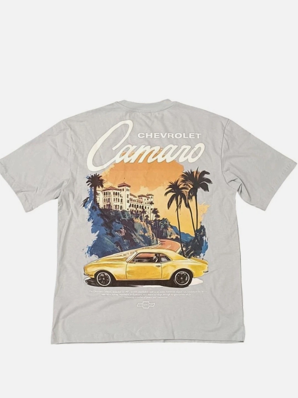 Chevrolet Camaro Short-Sleeve Tee in Light Gray with Yellow Graphic